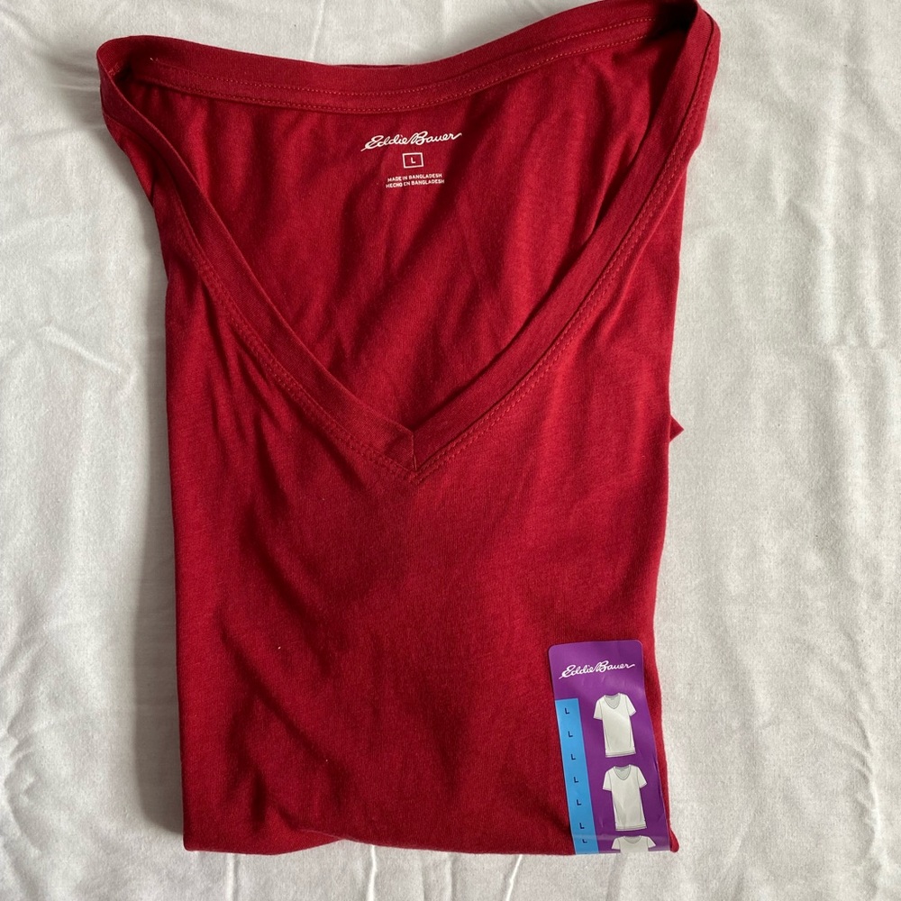 Red Eddie Bauer V-Neck